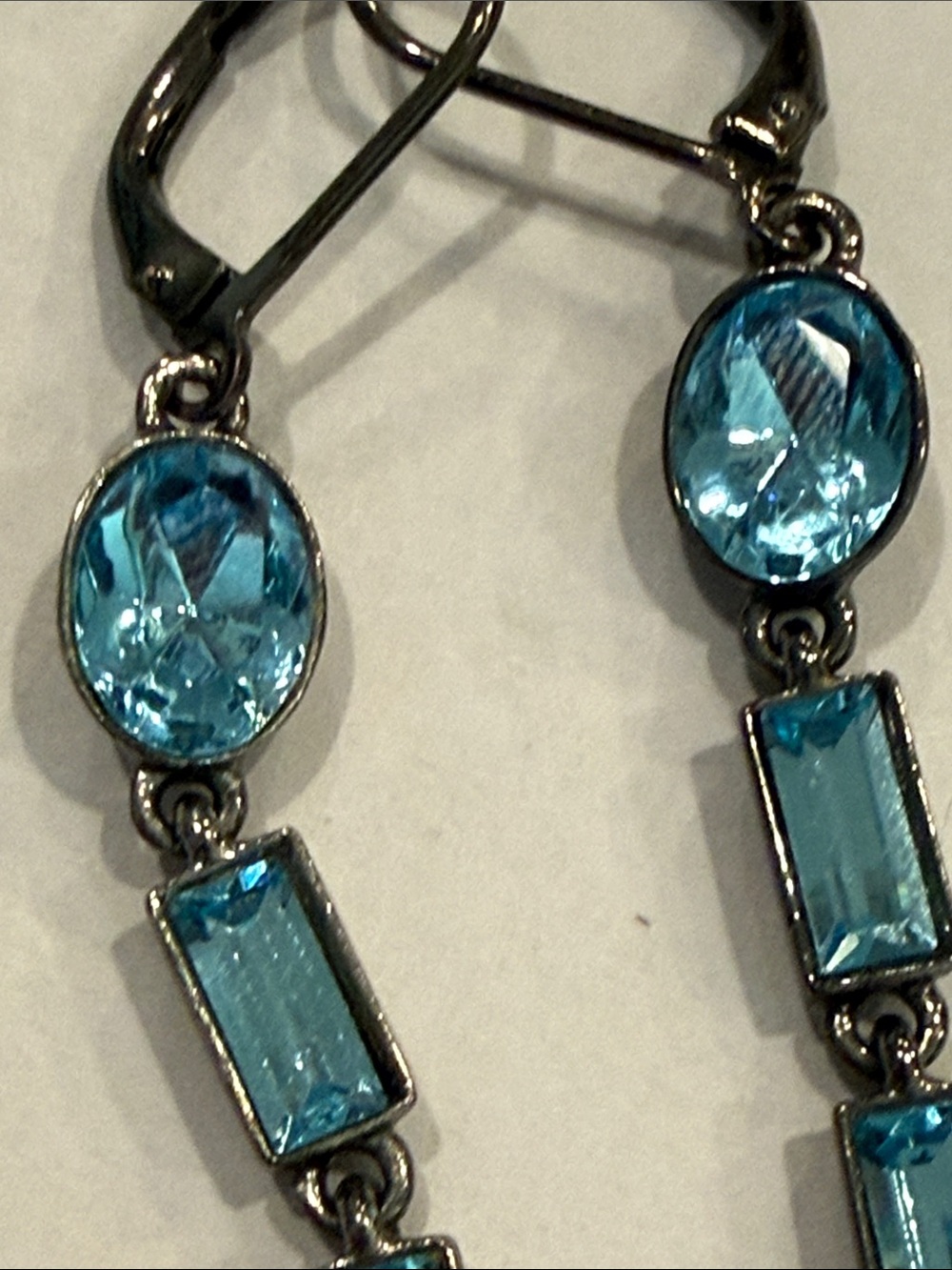 Givenchy Blue Crystal Drop Earrings - Picture 7 of 11